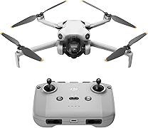 DJI Mini 4 Pro (DJI RC-N2), Mini Drone Pliable avec Caméra HDR 4K pour Adultes, Moins de 0,549 lb/249 g, Temps de Vol 34 min, Distance de Transmission Vidéo max. 20 km, Klasse-C0
